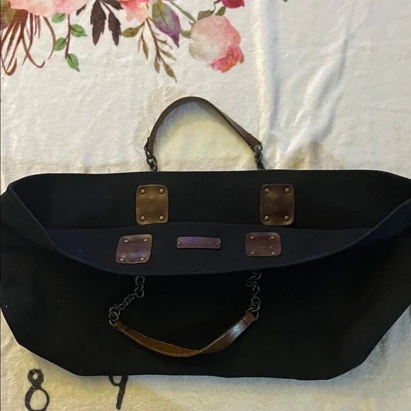 Bottega Veneta Black Tote with Brown Handles - Picture 3 of 11